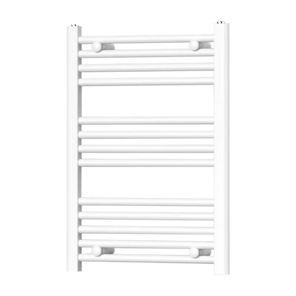 Toallero calefactor hidráulico para baño 1230x550 mm distancia entre ejes 500 mm en acero pintado blanco
