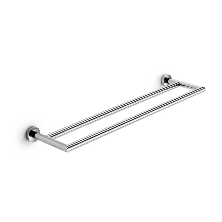 Toallero doble de Lineabeta colección Baketo con fijaciones pared en latón cromado cm 60