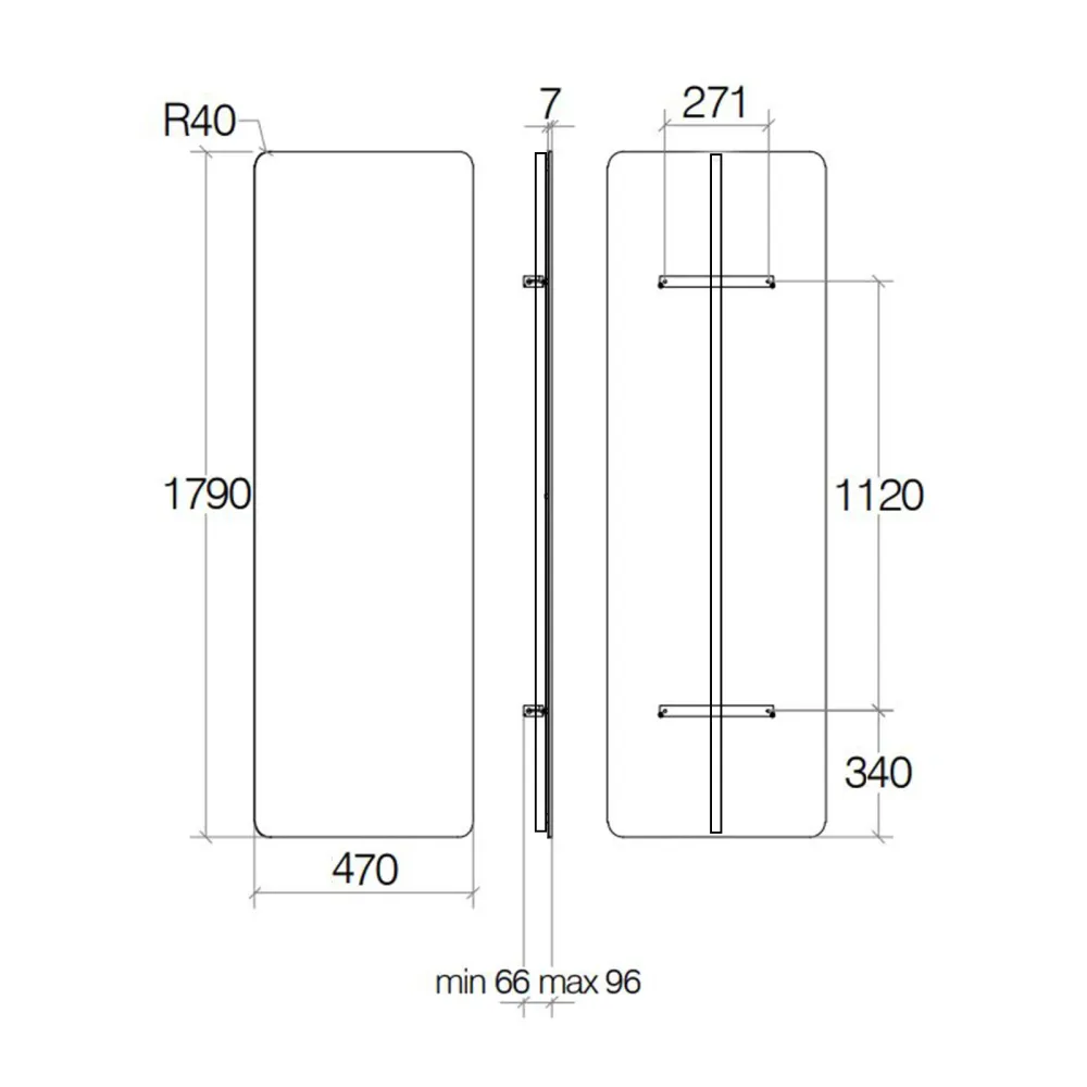 Toallero eléctrico de pared en acero al carbono colección Caligo de Lineabeta color blanco cm 47x179