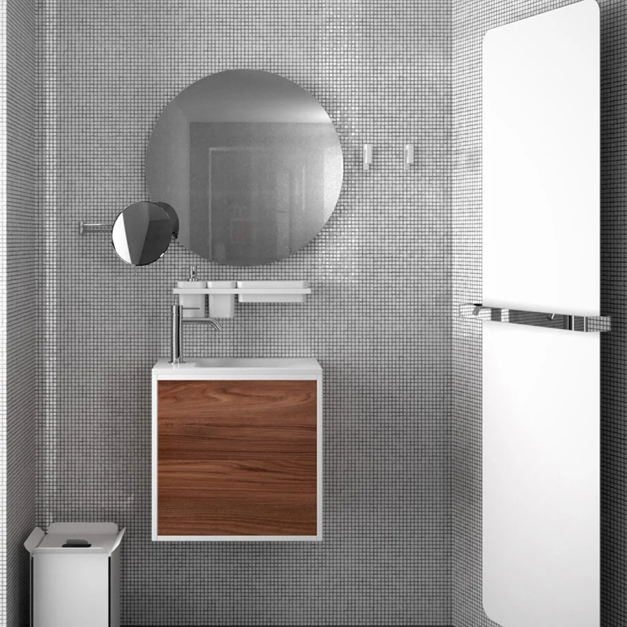 Toallero eléctrico de pared en acero al carbono colección Caligo de Lineabeta color blanco cm 47x179