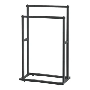 Toallero Omalo con 2 barras en forma escalonada acero 78 x 48 x 24 cm negro
