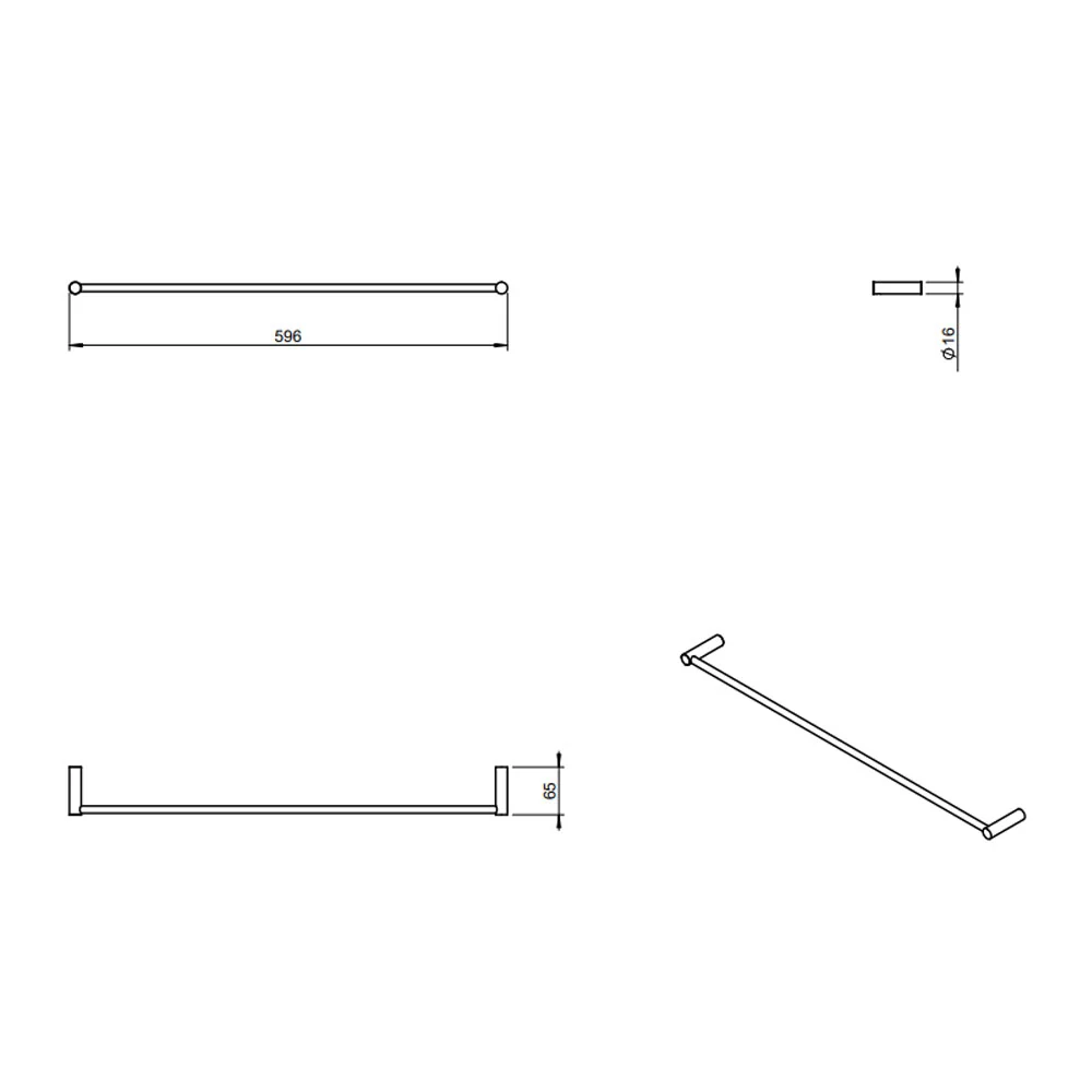 Toallero de pared en acero inoxidable satinado de la colección 'Logic' de Cosmic cm 59,5