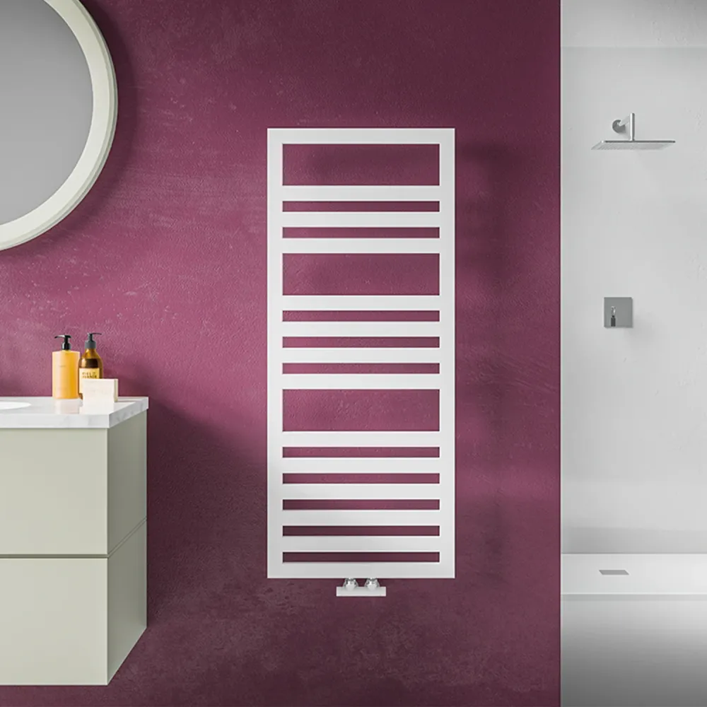 Toallero plano Lazzarini 1200x500 mm distancia entre ejes 400 mm/50 mm modelo Urbino acabado Blanco