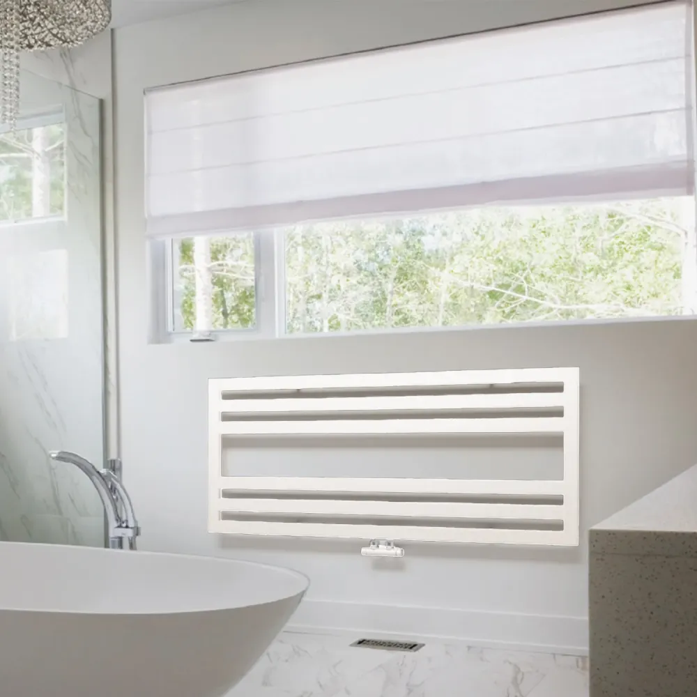 Toallero plano Lazzarini 500x1200 mm intereje 1100 mm/50 mm modelo Urbino acabado Blanco