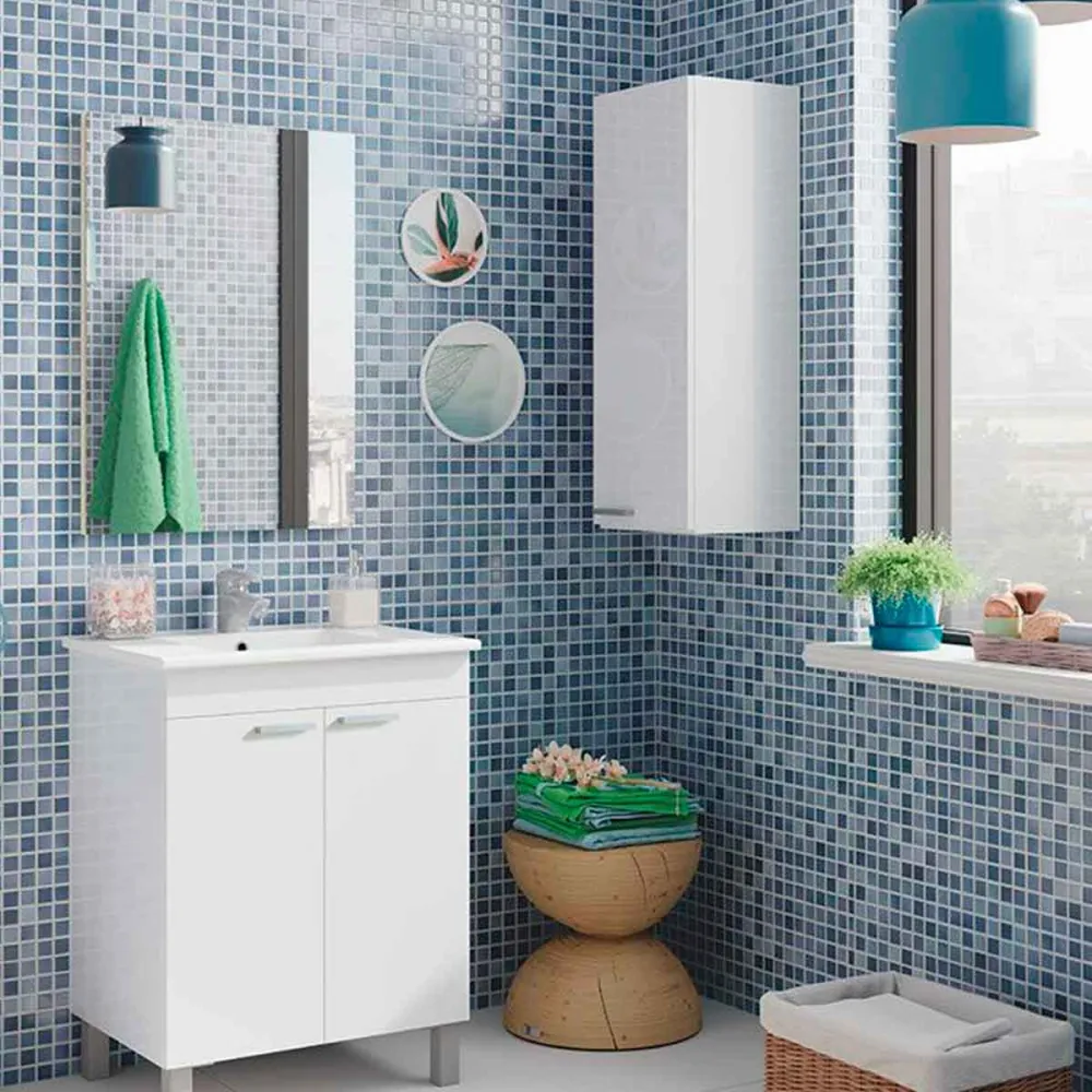 Columna de baño Koncept 1 puerta blanco 85x30x25 cm