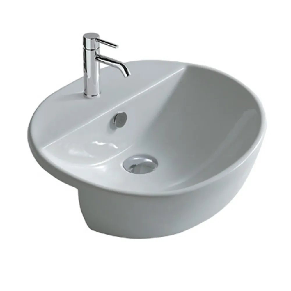 Lavabo Semincasso ceramica 50x43 cm Galassia Bianco