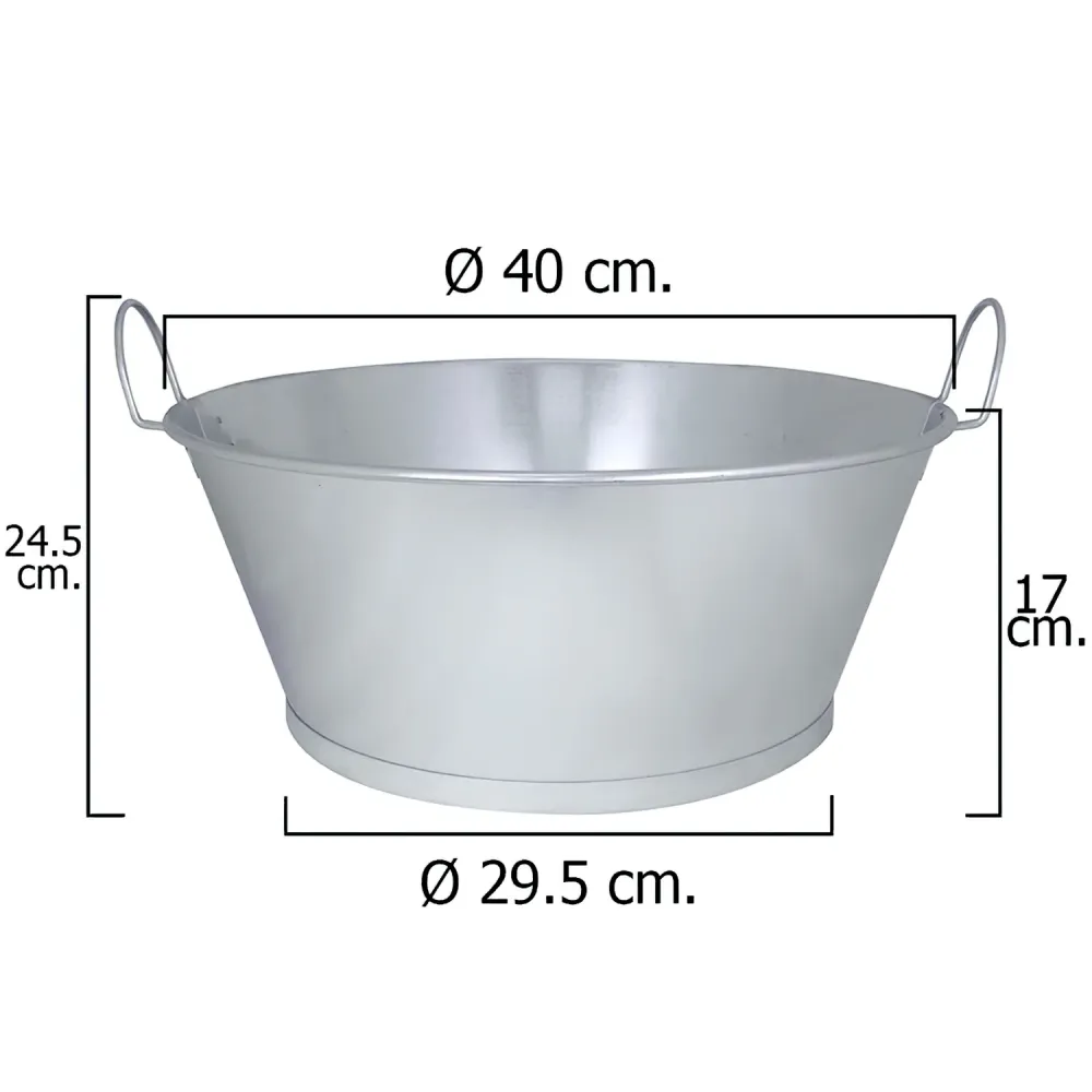 Toallero de Pared Barreño Galvanizado Baño 16" 40x17 cm. 14 Litros