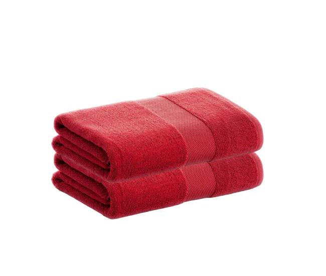Pack 2 Toallas Rojo Sábana de Algodón Donegal 100x150 cm Algodón 100% de 500gr/m2 de Calidad con Secado extra-rápido y de...