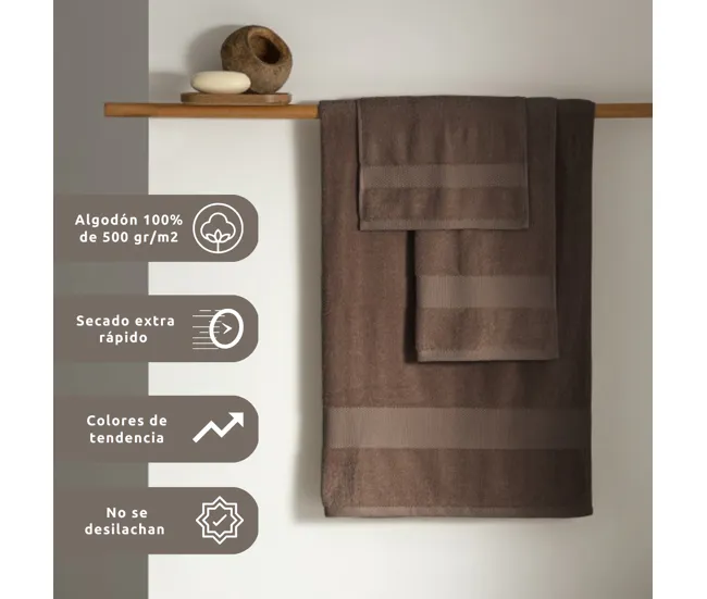Pack 2 Toallas Rosa Sábana de Algodón Donegal 100x150 cm Algodón 100% de 500gr/m2 de Calidad con Secado extra-rápido y de...