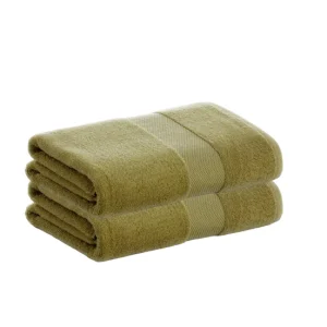 Pack 2 Toallas Verde Oliva Sábana de Algodón Donegal 100x150 cm Algodón 100% de 500gr/m2 de Calidad con Secado extra-rápid...