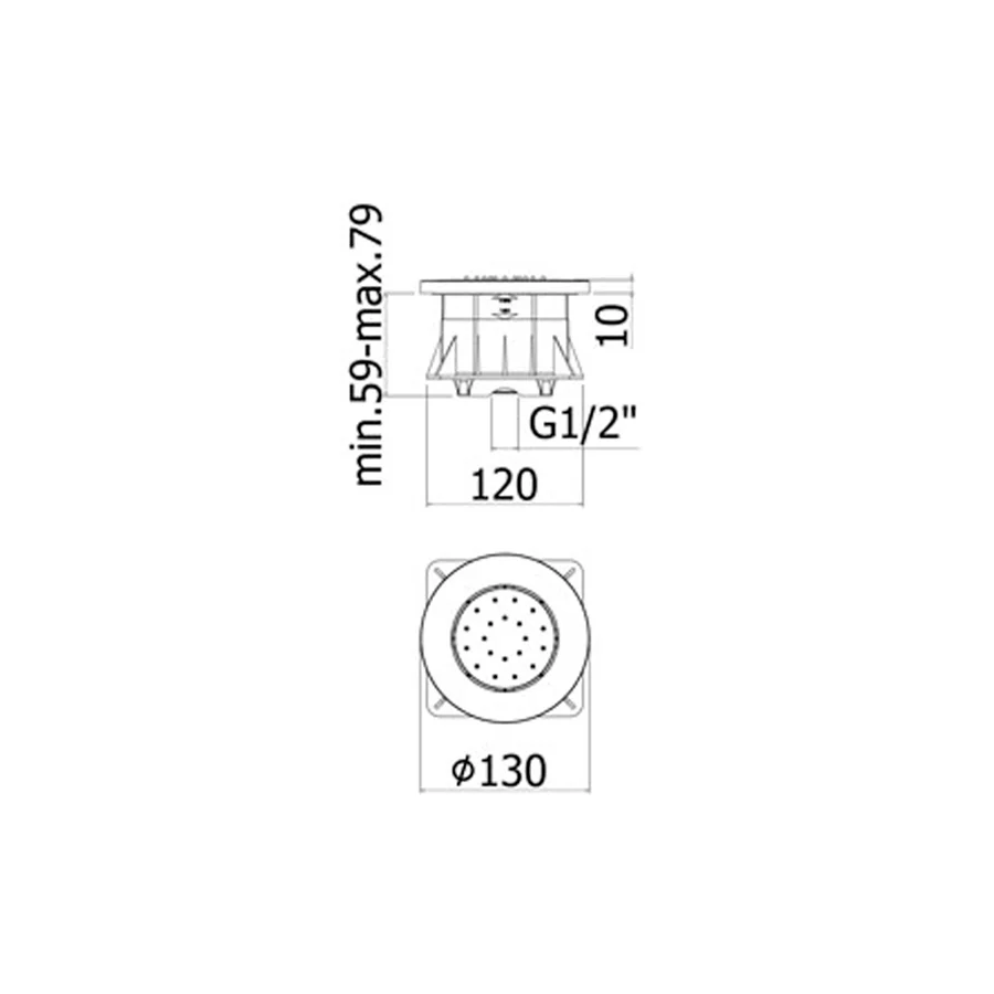 Soffione doccia tondo Paffoni ABS anticalcare cromato diametro 130 mm