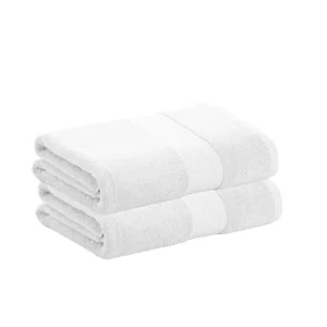 Toalla de Baño de Algodón Pack 2 Toallas Blanco Sábana de Algodón Donegal 100x150 cm Algodón 100% de 500gr/m2 de Calidad c...