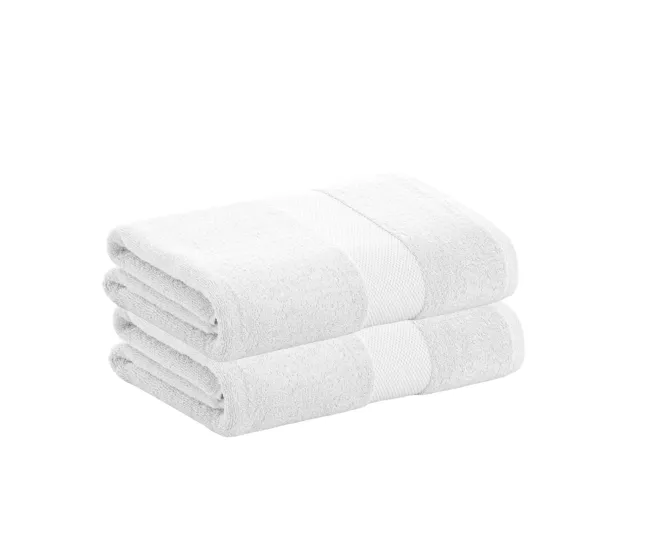 Toalla de Baño de Algodón Pack 2 Toallas Blanco Sábana de Algodón Donegal 100x150 cm Algodón 100% de 500gr/m2 de Calidad c...