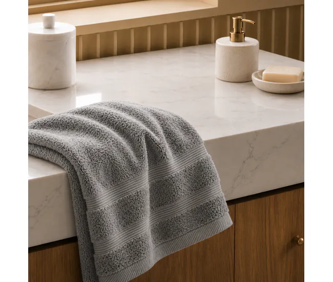 Toalla de Baño de Algodón Toalla Sábana (100x150cm) Gris Donegal Collections