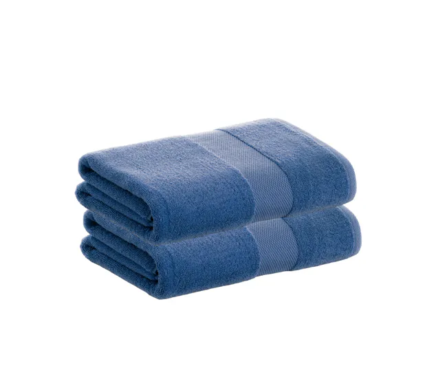Toalla de Felpa Pack 2 Toallas Azul Sábana de Algodón Donegal 100x150 cm Algodón 100% de 500gr/m2 de Calidad con Secado ex...