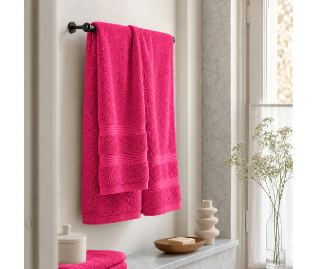 Toalla Sábana (100x150cm) Fucsia Donegal Collections (Certificado de Calidad)
