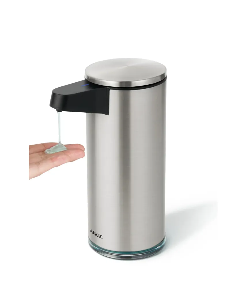 AIKE SensePro Automatic Soap Dispenser Type-C Rechargable, Stainless Matte Black Coating 12.8 fl.oz. Liquid Soap Brushed