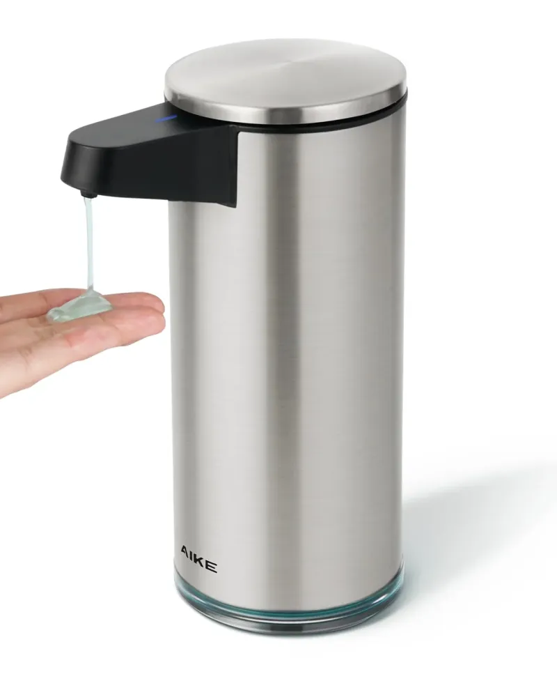 AIKE SensePro Automatic Soap Dispenser Type-C Rechargable, Stainless Matte Black Coating 12.8 fl.oz. Liquid Soap Brushed