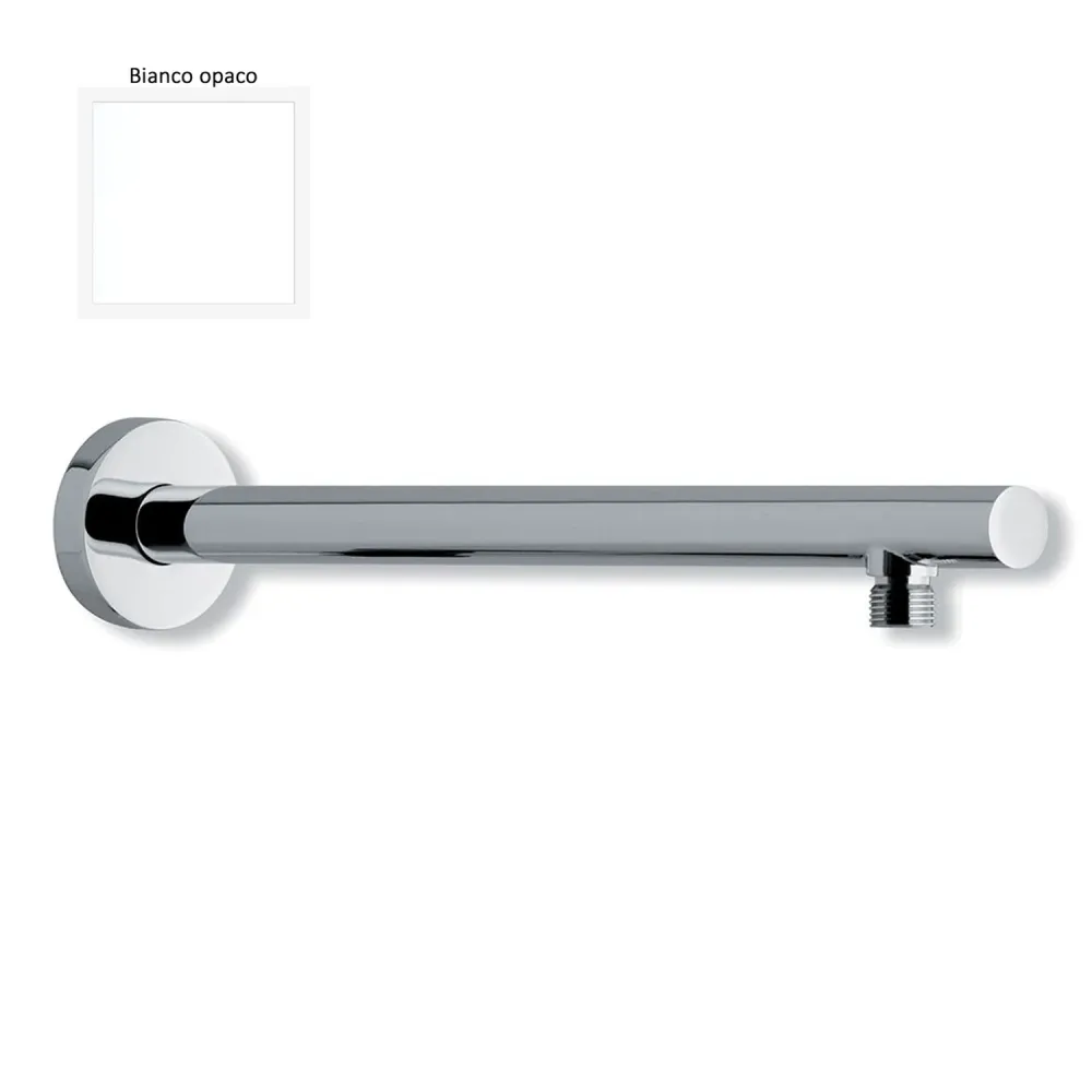 Braccio doccia lusso tondo diametro 25mm bianco opaco