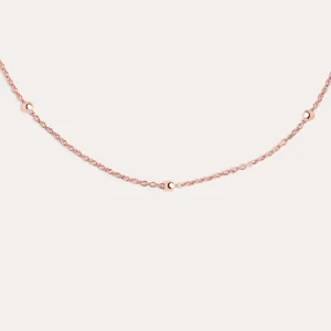 Collar Dots Plata Baño Oro Rosa para Regalo de Hogar