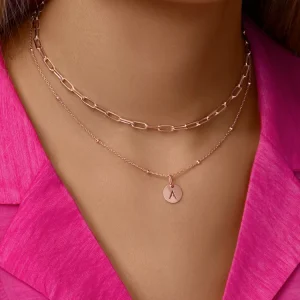Collar Dots Plata Baño Oro Rosa para Regalo de Hogar