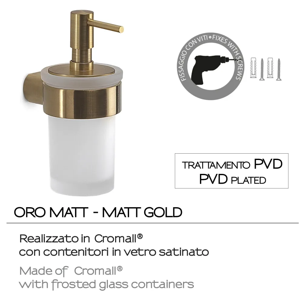 Dosasapone muro con erogatore di Gedy serie Pirenei - Oro Matt