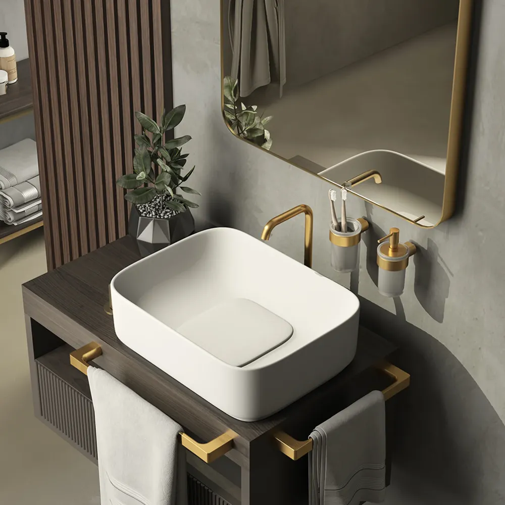 Dosasapone muro con erogatore di Gedy serie Pirenei - Oro Matt