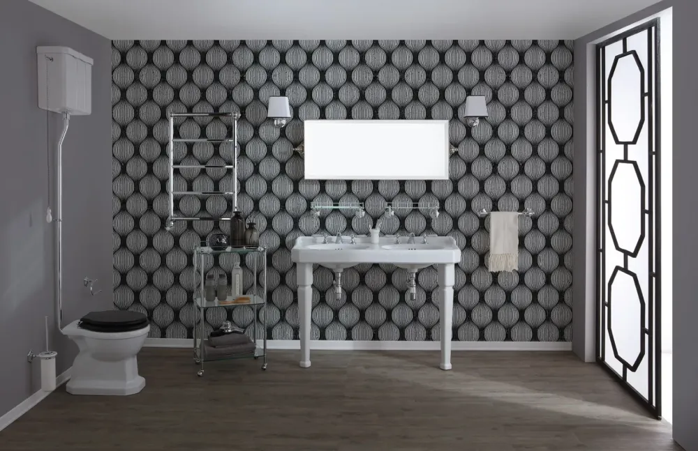Lavabo de cerámica extragrande doble seno con patas Provence 700 de Balneo Toscia estilo Atemporal