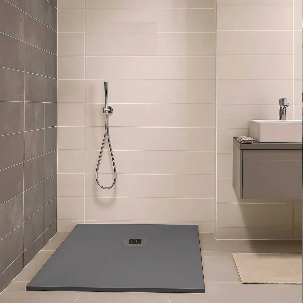 Piatto doccia qualità Premium Vip Evo 90x100 mineralmarmo colore Grigio superficie Antibatterica