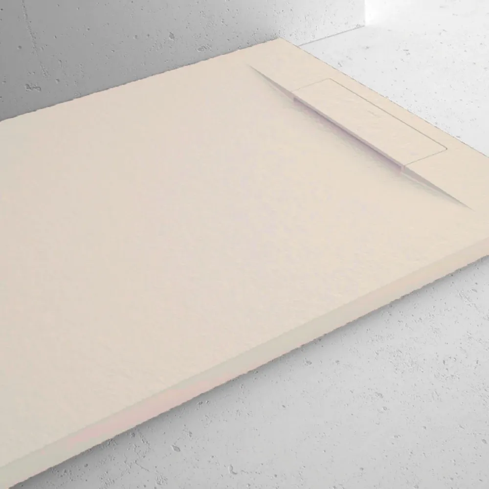 Piatto doccia resina modello Titano 80x110 cm crema effetto pietra