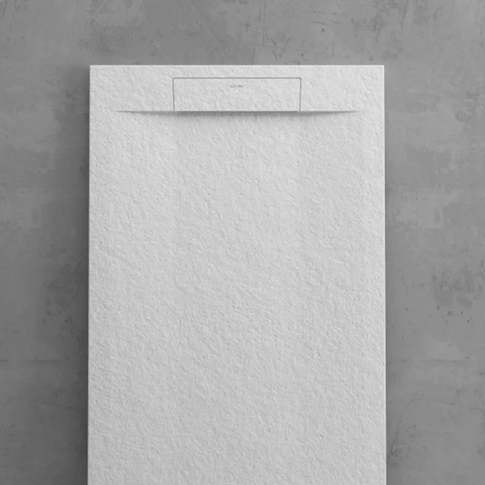 Piatto doccia resina modello Titano 80x90 cm bianco effetto pietra