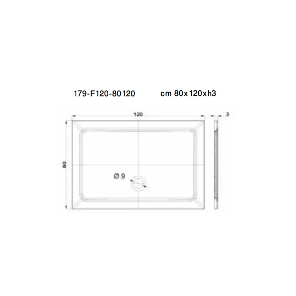 Piatto doccia rettangolare cm 90x120 tecnopolimero strutturale Mr Plate