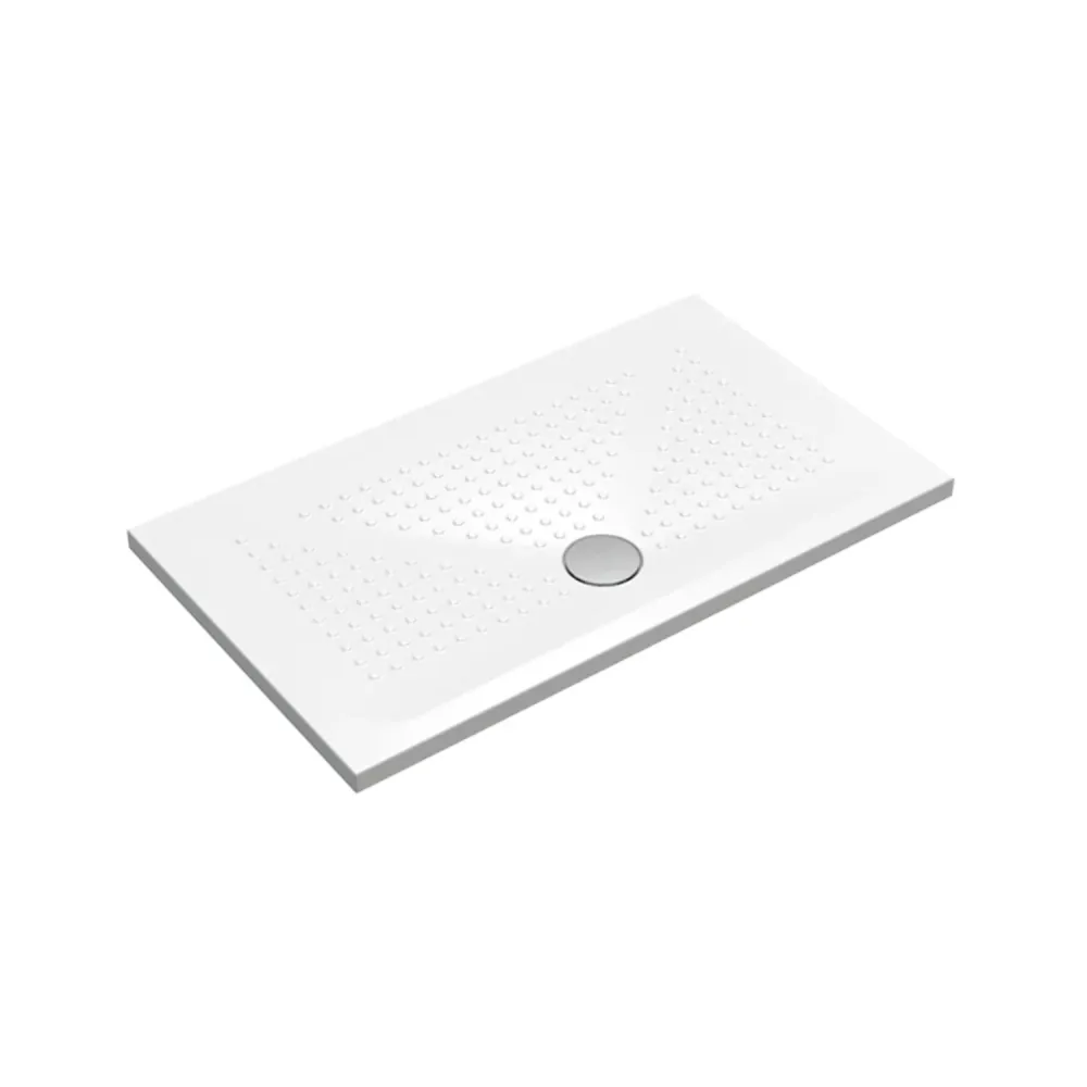 Piatto doccia rettangolare ceramica modello Punto 80x120 cm - Bianco lucido