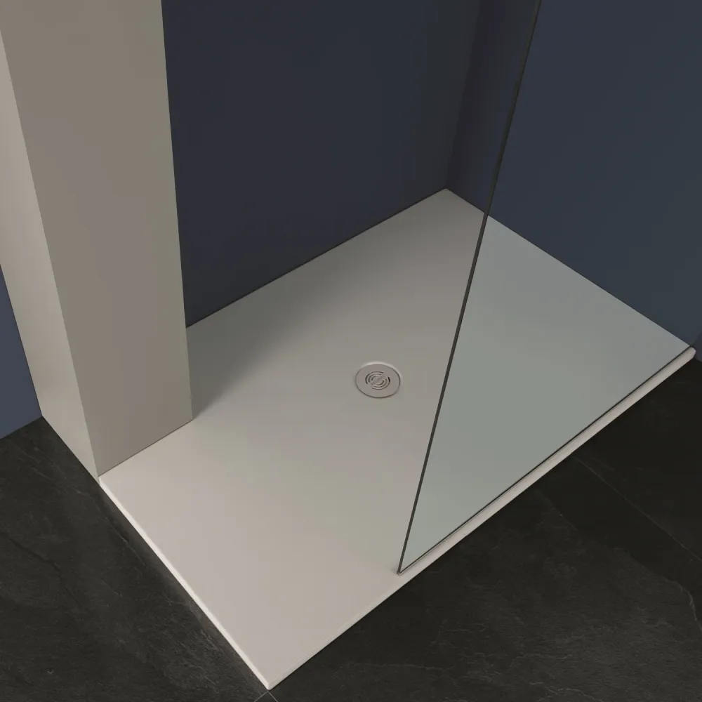 Plato de ducha rectangular de cerámica SoloDue cm 100x80 Blanco algodón
