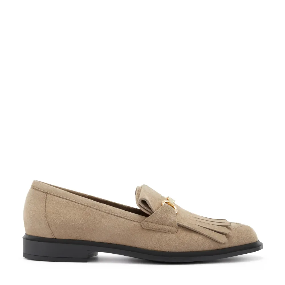 Toalla de Baño Grande Vendôme Lave mocasines con tacón taupe de gamuza
