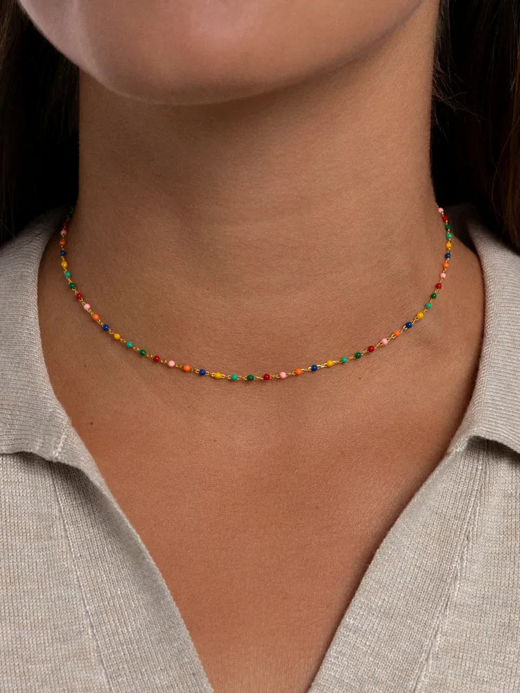 Toalla de Baño de Peso Medio Collar Dots Colors Enamel Plata Baño Oro