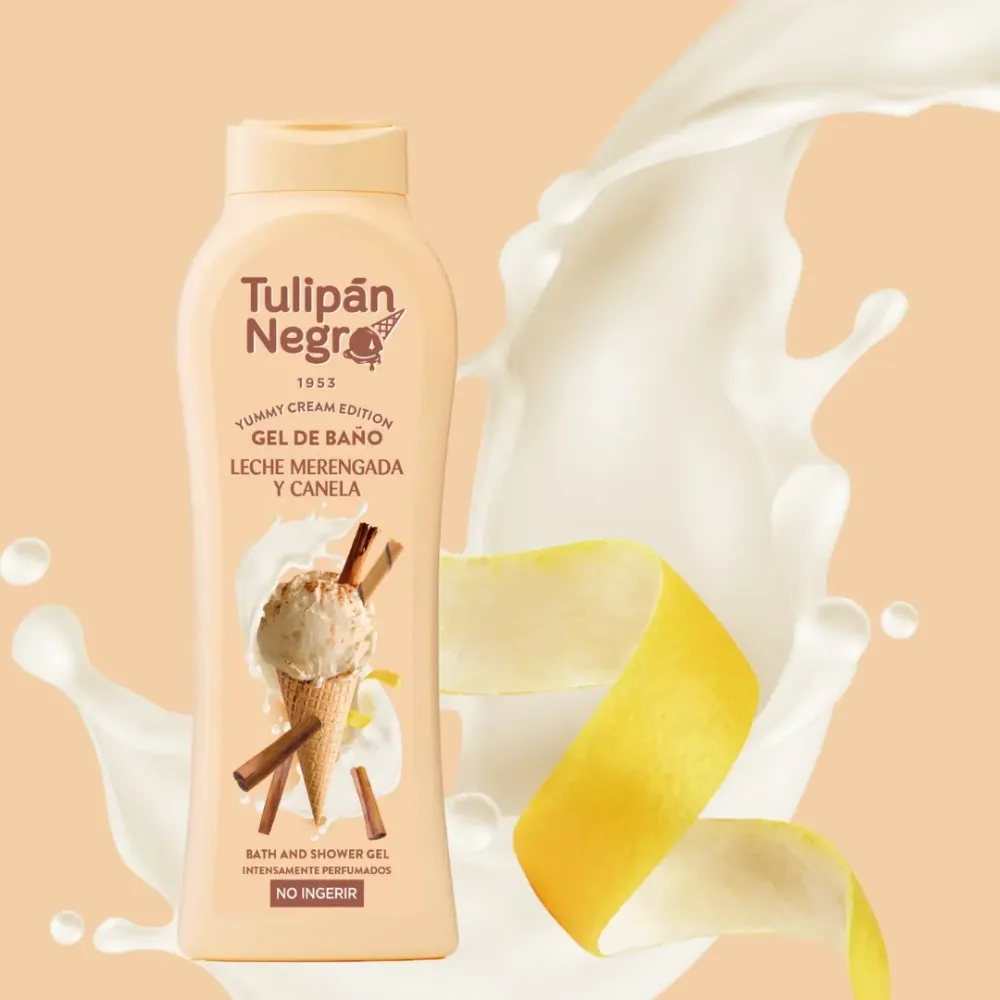Algodón Egipcio Premium Gel de Baño Leche Merengada y Canela 650ml - Tulipan Negro