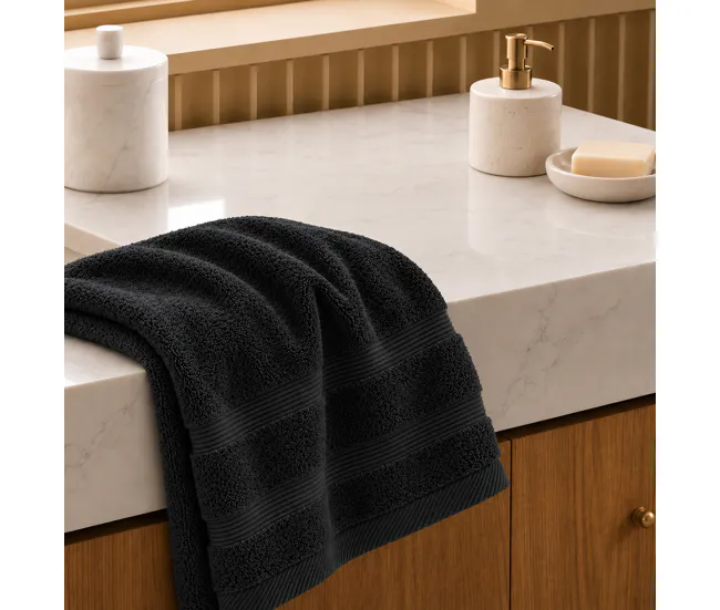 Algodón Egipcio Premium Toalla Ducha (70x140cm) Negro Donegal Collections