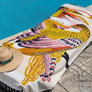 Algodón Egipcio Premium Toalla Fina Con Estampado De Tucanes