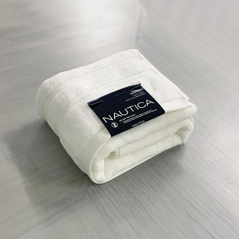 Algodón Egipcio Premium Toalla Medio Baño Náutica Blanca