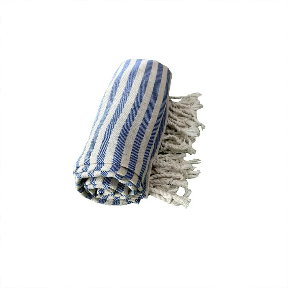 Algodón Egipcio Premium Toalla Turca Dilay Cobalto Lines