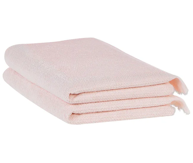 Bambú Ecológico Suave Conjunto de 2 toallas de algodón rosa pastel ATIU