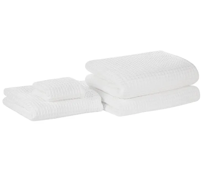 Bambú Ecológico Suave Conjunto de 4 toallas de algodón blanco ATAI