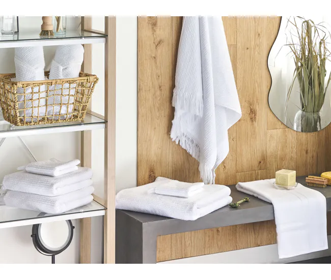 Bambú Ecológico Suave Conjunto de 9 toallas de algodón blanco ATIU