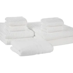 Bambú Ecológico Suave Conjunto de 9 toallas de algodón blanco AREORA