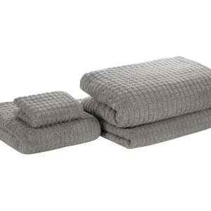 Bambú Ecológico Suave Conjunto de 4 toallas de algodón gris ATAI