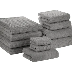Bambú Ecológico Suave Conjunto de 11 toallas de algodón gris ATAI