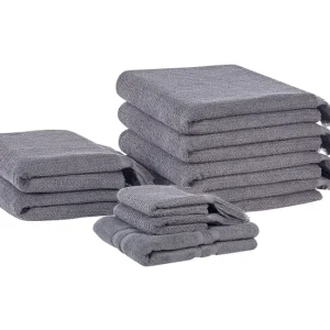 Bambú Ecológico Suave Conjunto de 9 toallas de algodón gris ATIU