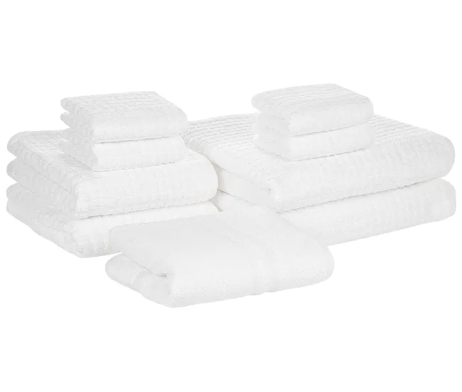 Bambú Ecológico Suave Conjunto de 9 toallas de algodón blanco ATAI