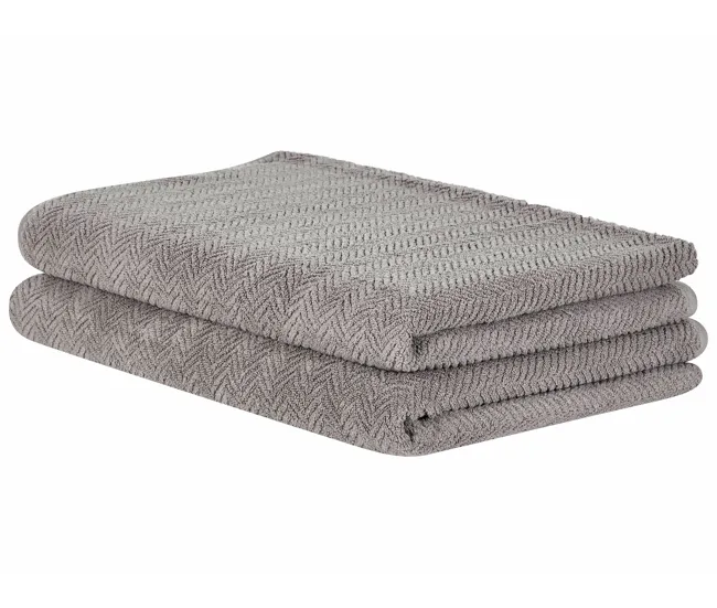 Bambú Ecológico Suave Conjunto de 2 toallas de algodón gris MITIARO
